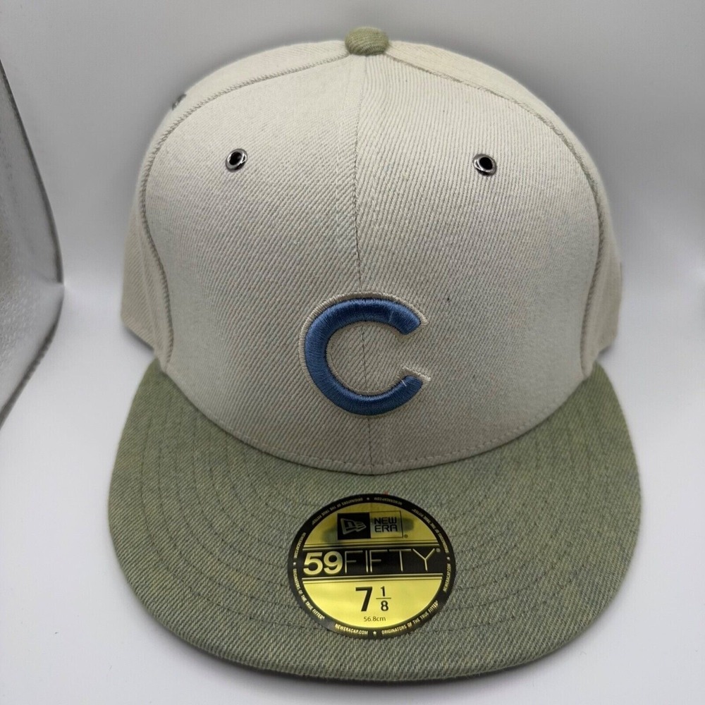 New Era 59Fifty Chicago Cubs‎ Denim/Olive Fitted Hat Size 7 1/8